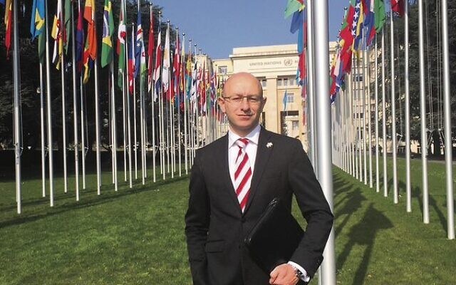 Arsen Ostrovsky at the UN Human Rights Council in Geneva.