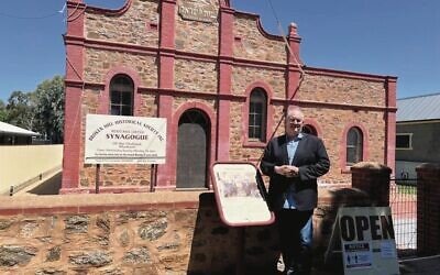 Walt Secord MP at Broken Hill Synagogue. Photo: Supplied.