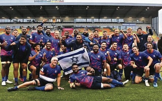 The Tel Aviv Heat rugby team, after their friendly win over Saracens in London on November 27.