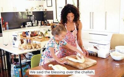 Ilana Mendels and her daughter make challah in her Yomm video.