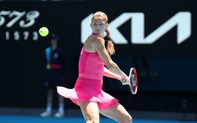 Camila Giorgi eyes the ball in her third round Australian Open loss on January 21 in Rod Laver Arena at Melbourne Park. Photo: Peter Haskin