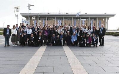 The media delegation at the Knesset. Photo: GPO