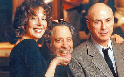 Julian Schlossberg, centre, is shown with Elaine May and Alan Arkin. Schlossberg's memoir looks back at all the celebrities he met — many of them Jewish — during his career as a prolific producer. Photo: Julian Schlossberg
