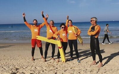 Surf life saving trainees in Israel.