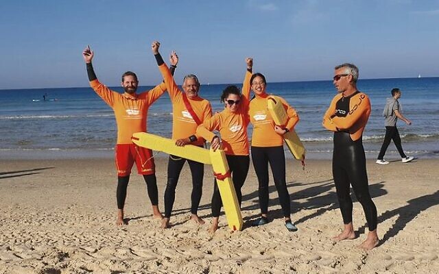 Surf life saving trainees in Israel.
