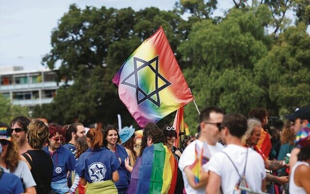 Jews of Pride at the Pride march in St Kilda. Photo: Peter Haskin