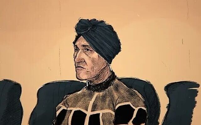 A courtroom sketch depicts former Melbourne school principal Malka Leifer at the County Court of Victoria in Melbourne, Australia, Wednesday, Feb. 8, 2023. Photo: Mollie McPherson/AAP Image via AP
