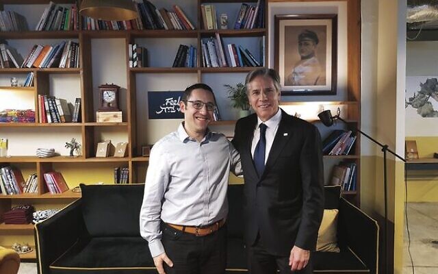 Ryan Levin (left) with US Secretary of State Antony Blinken.