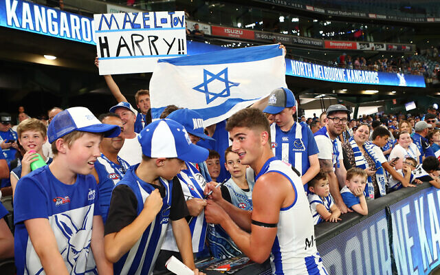 Harry Sheezel made his AFL debut with a stunning first-up game for the North Melbourne Kangaroos, as they defeated the West Coast Eagles by 5 points at Marvel Stadium. Photo: Peter Haskin