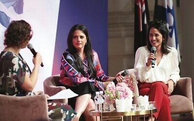 From left: moderator Naomi Levin, Ayelet and Liat Shaked. Photo: Peter Haskin