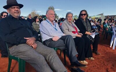 At the closing ceremony of the Indigenous Constitutional Convention in 2017, from left, Indigenous leader Noel Pearson; Mark Leibler and Pat Anderson, Referendum Council co-chairs; and Professor Megan Davis, UNSW's pro vice-chancellor, Indigenous.