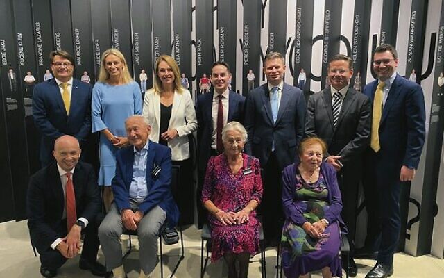 NSW Treasurer Matt Kean made the $10 million announcement at the SJM with Holocaust survivors Paul Drexler, Olga Horak and Yvonne Engelman in attendance.