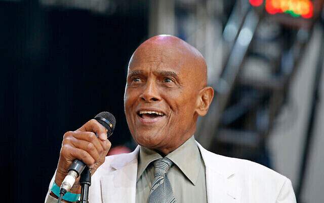 Singer and activist Harry Belafonte speaks during a memorial tribute concert for folk icon and civil rights activist Pete Seeger in New York on July 20, 2014. Photo: AP Photo/Kathy Willens, file