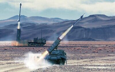 A Spyder surface-to-air missile is fired in a test in an undated photograph. Photo: Israel Defence Ministry