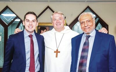 From left: JBD president David Ossip, Archbishop of Sydney Anthony Fisher, and Grand Mufti of Australia Dr Ibrahim Abu Mohammed. 
Photo: Giovanni Portelli Photography