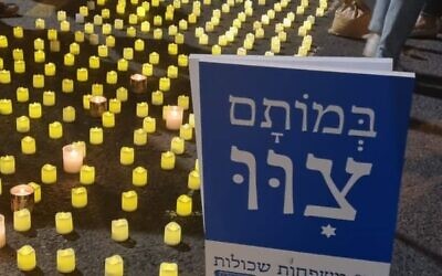 Candles along the protest route.