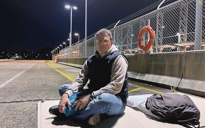 Yanir Yakutiel at the 2023 Vinnies CEO Sleepout at White Bay Cruise Terminal on June 22.