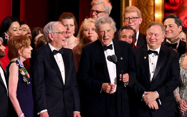 Tom Stoppard accepts the award for best new play for Leopoldstadt onstage during The 76th Annual Tony Awards at United Palace Theater in New York City, June 11, 2023. Photo: Theo Wargo/Getty Images for Tony Awards Productions