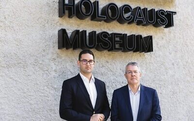 Macnamara MP Josh Burns (left) and Attorney-General Mark Dreyfus at the Melbourne Holocaust Museum.