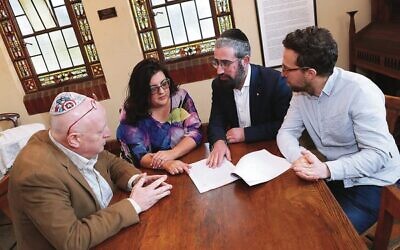 From left: David Marlow, Janice Furstenberg, Rabbi Yaakov Glasman, Joel Lazar. Photo: Peter Haskin.