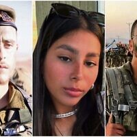 From left: Staff Sgt. Ohad Dahan, 20, Sgt. Lia Ben Nun, 19 and Staff Sgt. Ori Yitzhak Iluz, 20, combat soldiers in the IDF's Bardelas and Caracal battalions who were shot dead on the Egyptian-Israel border. Photo: Israel Defence Forces