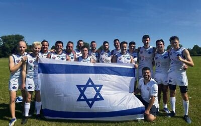 The Israeli men's squad at the 2023 AFL EuroCup last Saturday in Germany.