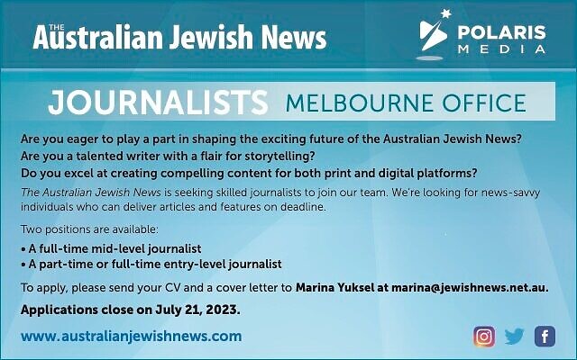 Work at The Australian Jewish News – The Australian Jewish News