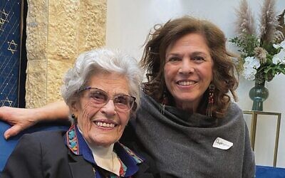 Annetta Able with daughter Daphna Carmi at the launch of The Mosaic of My Life.