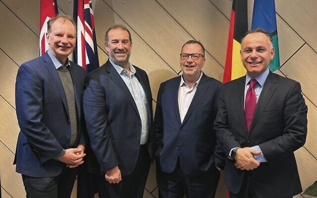 From left: David Southwick MP, Zeddy Lawrence, Yossi Goldfarb and Leader of the Opposition John Pesutto.