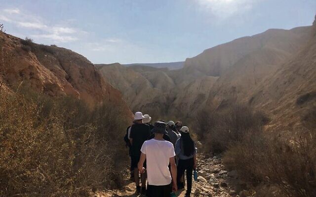 Hiking through the Negev.