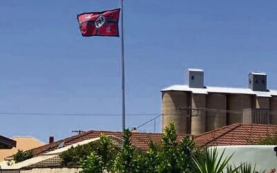 A Nazi flag flying in the Victorian town of Beulah in 2020.