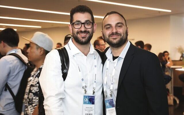 Jeremy Ungar (left) with a fellow US trade officer at Israel Cyber Week.
