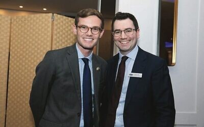 Chris Rath (left) with former NSW Jewish Board of Deputies CEO Darren Bark. 
Photo: Giselle Haber