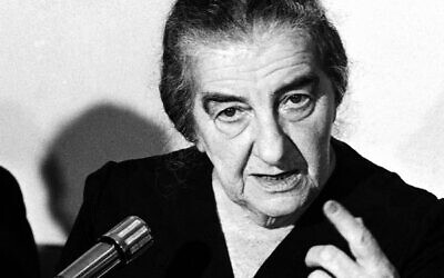 Golda Meir during a press conference at the Israeli embassy in Rome on January 15, 1973. Photo: AP Photo/ Giuseppe Anastasi