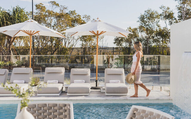 Pool at the new Essence hotel overlooking the Noosa National Park.