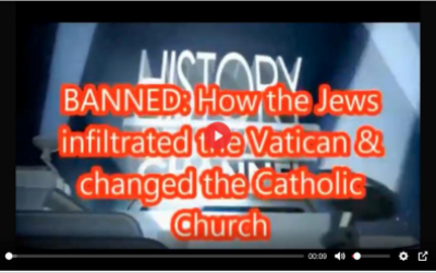 A BitChute video uploaded by an Australian user, where Jews are accused of infiltrating the
Catholic Church and are demonised and dehumanised being called “cancerous”. Photo: Online Antisemitism in Australia 2023 report