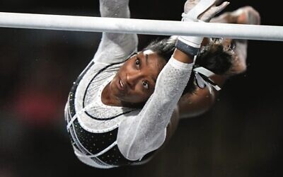 Simone Biles warms up at the US Classic. Photo: AP Photo/Morry Gash