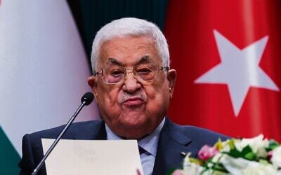 Mahmoud Abbas in Ankara in July. Photo: Adem Altan/AFP