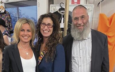From left: Nicole Katz, Sharon Aaron, Rabbi Mendel Kastel.