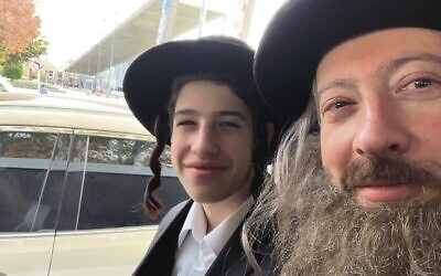 Aaron and father Saul Berman as Orthodox rabbi extras in the movie Preacher.