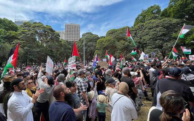 A pro-Palestine rally in Sydney. Photo: Anna Arkayeva/TASS/Sipa USA