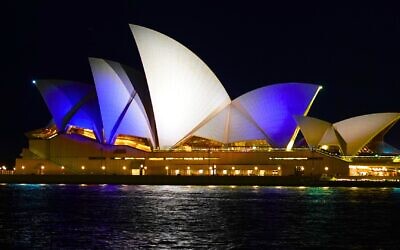 The sails of Sydney Opera House shone blue and white on Monday October 9 2023, in solidarity with the people of Israel.