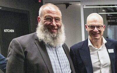 Jewish House CEO Rabbi Mendel Kastel (left) with MindSkiller founder Dr Gary Galambos.
