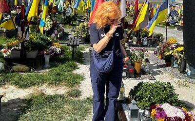 SmartAID's Alethea Gold visiting a new cemetery in Lviv in mid-September, where 400 young Ukrainians are buried.