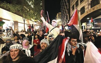 Pro-Palestinian protesters in Brisbane last month. 
Photo: AAP Image/Darren England