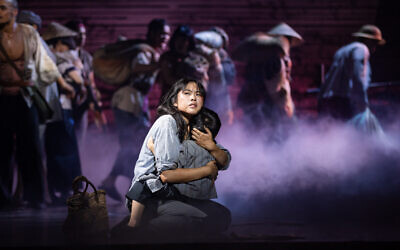 Abigail Adriano stars as young Vietnamese girl Kim in the Australian production of Miss Saigon.
Photo: Daniel Boud