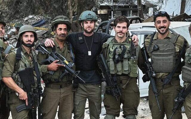 Aussie influencer Nate Buzolic (third from left) says he came to Israel to help fight the social media battle. Photo: supplied