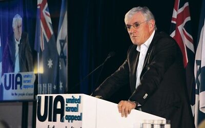 Steven Lowy speaking at the UIA Israel update event.Photo: Shane Desiatnik