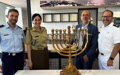 From left: Chaplains Rabbi Yossi Friedman; Rabbanit Judith Levitan; senior rabbi to the ADF, Rabbi Ralph Genende; and chaplain Rabbi Rafi Kaiserblueth. Photo: Supplied