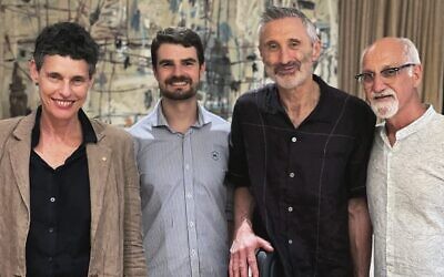From left: Deborah Conway, Ben Adler, Willy Zygier, and Shir Madness director Gary Holzman at SHIR's "pitch night" on January 18.